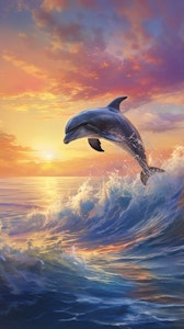 Delfin i solnedgang  ©Morgana.fantasy.ai