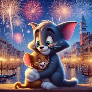 Raketter og Tom & Jerry  ©Morgana.fantasy.ai