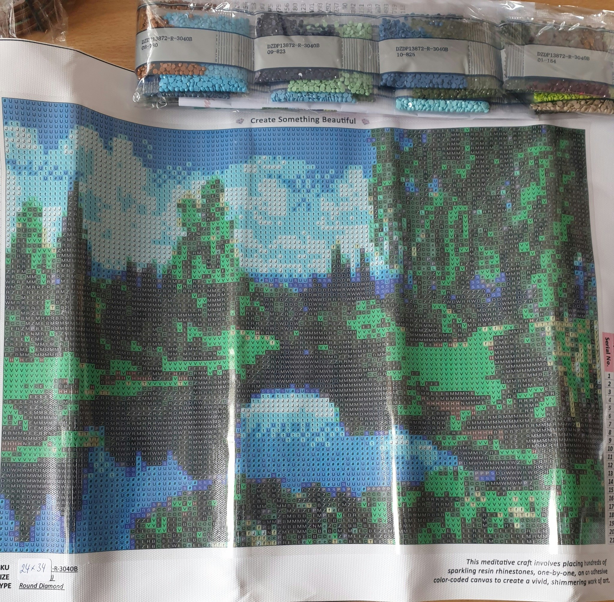 Diverse små bilder med runde perler