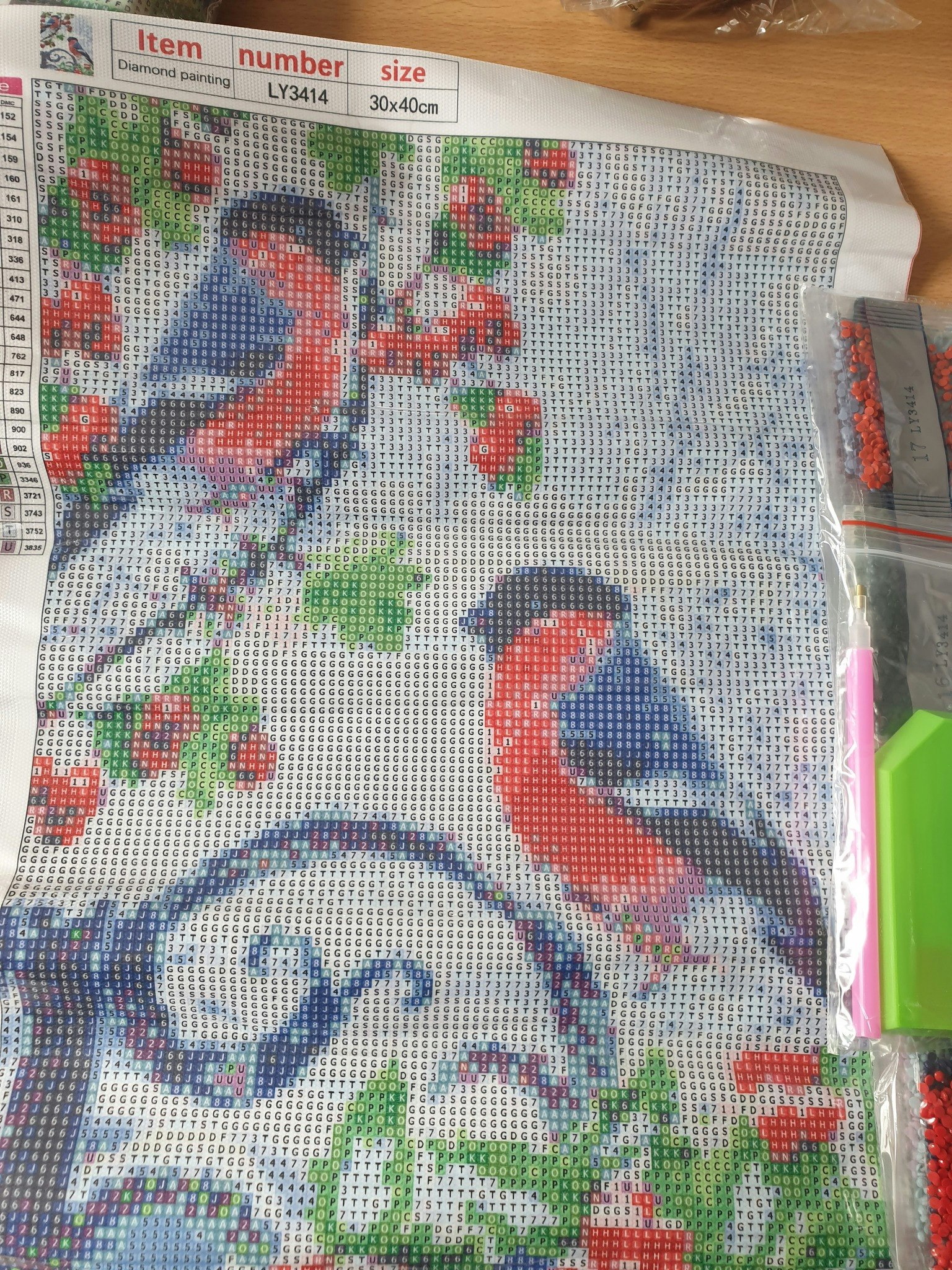 Diverse små bilder med runde perler