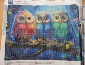Små uglebilder 25x35 runde perler