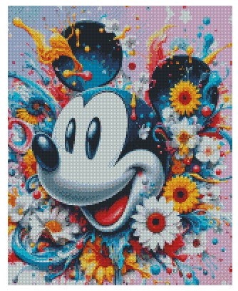 Micke i blomster med stjernestøv perler ©Perlebilder