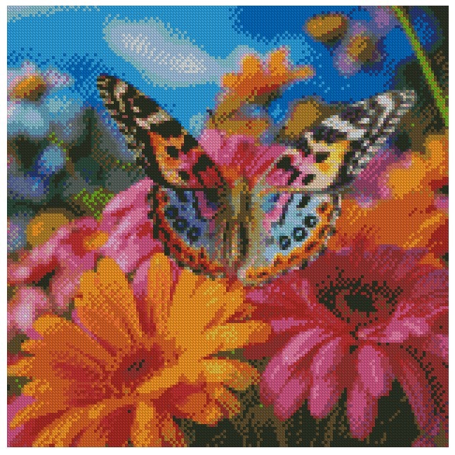Sommerfugl på Gerbera med krystallperler © Digitalpng4u