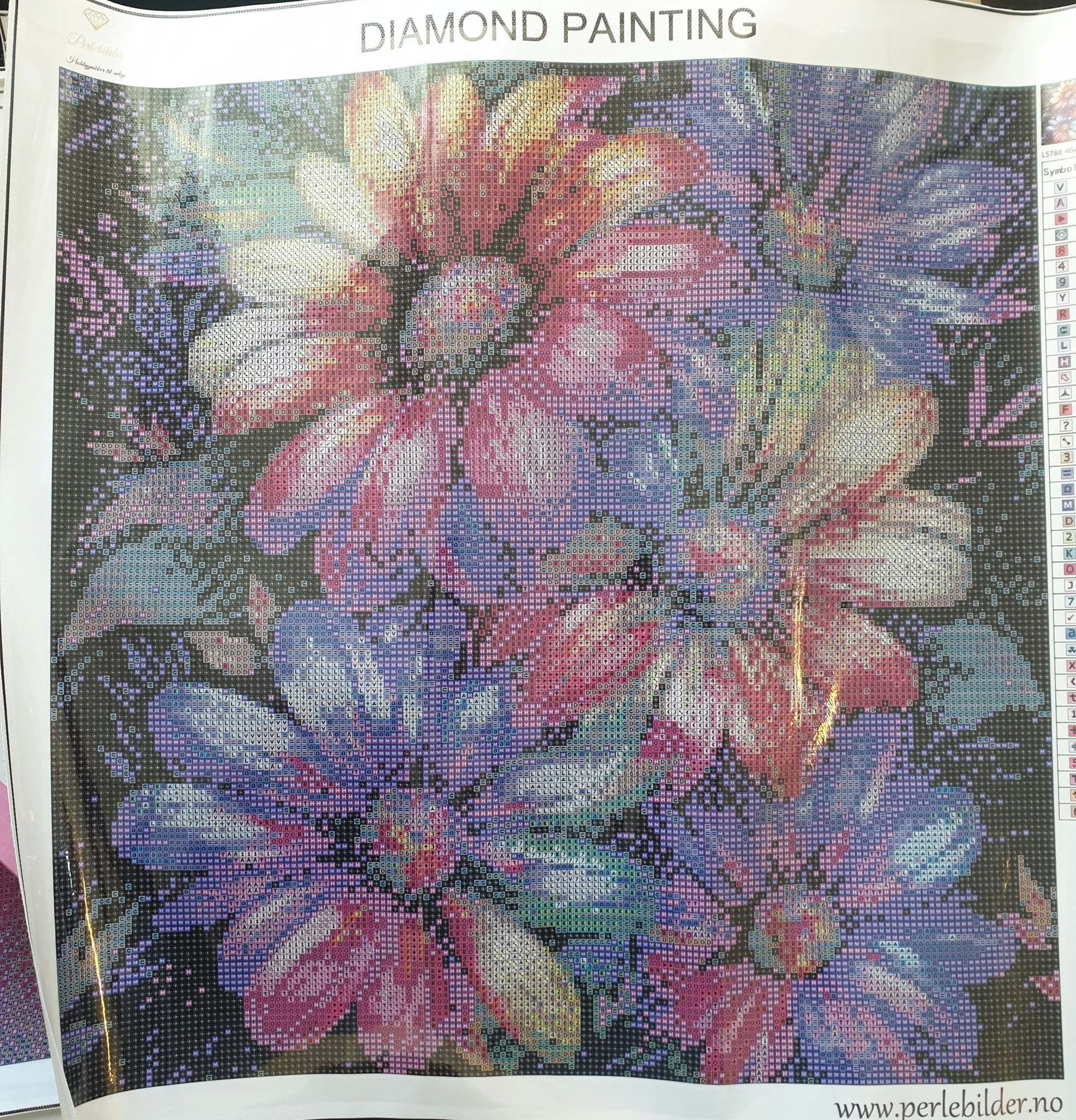 Blomster i regnbuens farger med krystallperler © Digitalpng4u