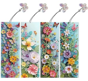 Fire blomster bokmerker i pakken