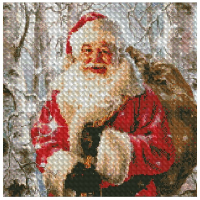 Nisse med sekk i bjørkeskog