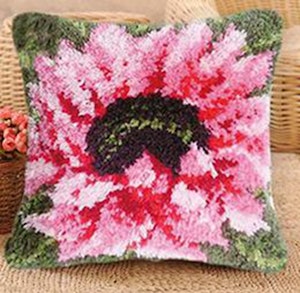 Knytepute rosa Gerbera ferdig montert bunn med bakstykke