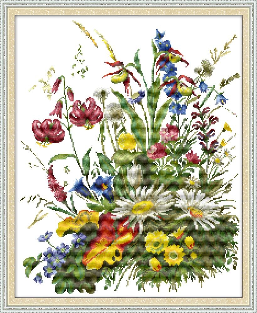 Korssting Villblomster 46x55 cm