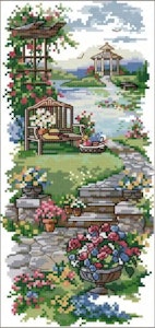 Broderi kit Korssting landskap 17x34