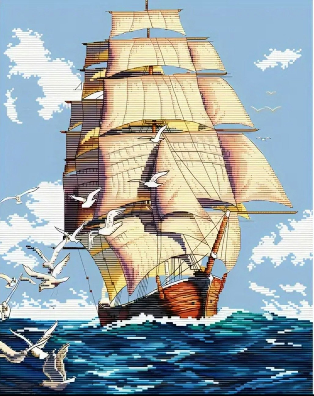 Brodei kit Korssting seilskute 36x46