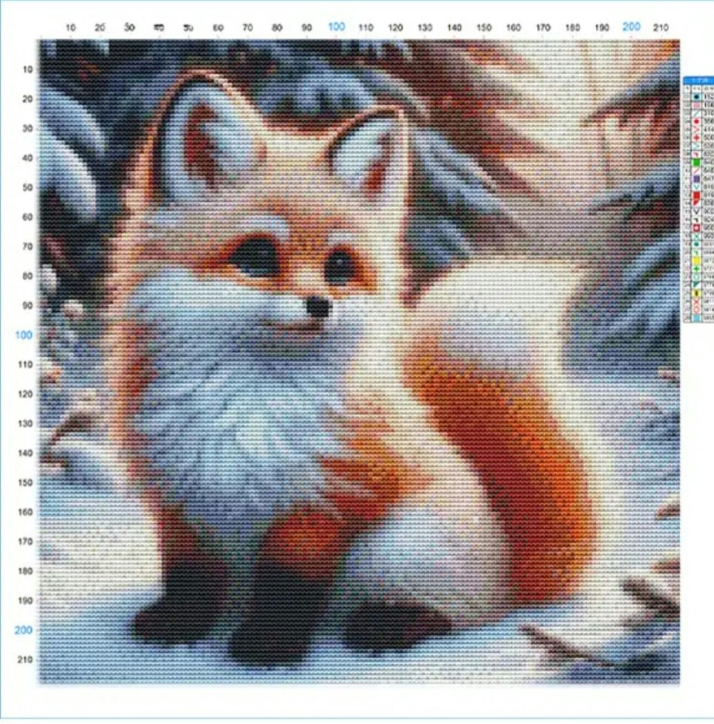 Broderi kit Korssting liten rev 30x30