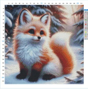 Broderi kit Korssting liten rev 30x30