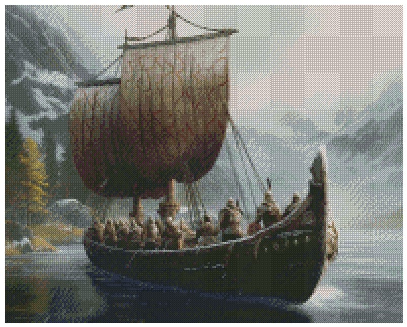 Vikingskip på tokt  Laget av MerilyCreated4You