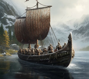 Vikingskip på tokt  Laget av MerilyCreated4You