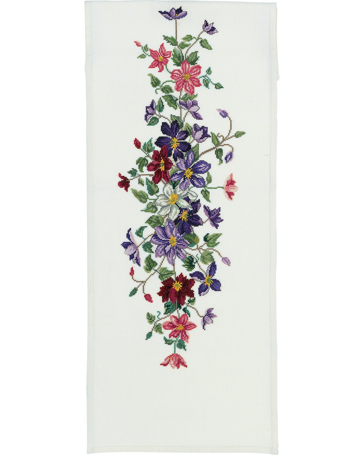 Broderi kit løper med Klematis 30x95 cm
