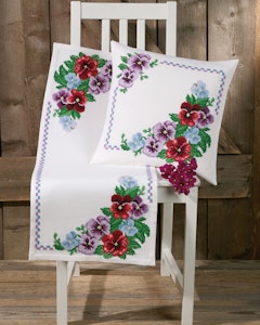 Broderi kit løper med stemor 36x86 cm