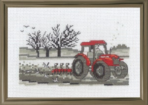 Broderi kit bilde av traktor 15x10 cm