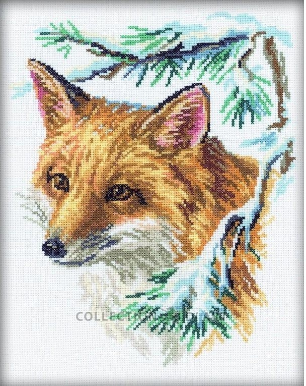 Broderi kit korssting bilde, rev 23x29 cm