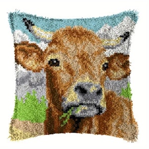 Knytepute Brown Swiss  ferdig montert bunn med bakstykke 43x43 cm