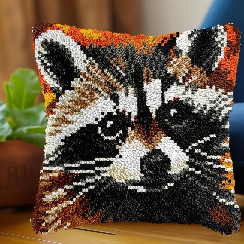 Knytepute vaskebjørn ferdig montert bunn med bakstykke 43x43 cm