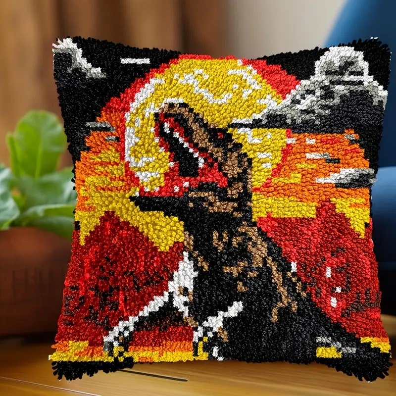 Knytepute T-rex ferdig montert bunn med bakstykke 43x43 cm