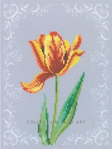 Broderi kit korssting tulipan 15x20 cm