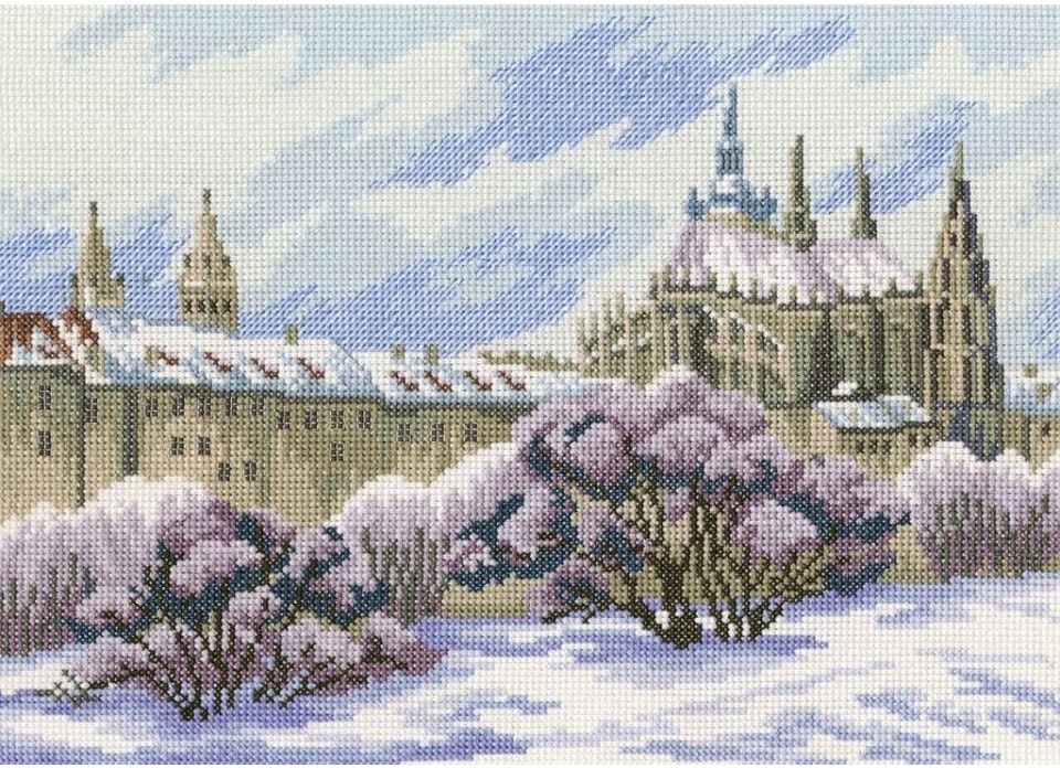 Broderi kit korssting borg 25x18 cm