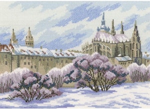 Broderi kit korssting borg 25x18 cm
