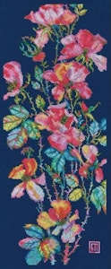 Broderi kit korssting rosebusk 17,50x45,50 cm