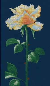 Broderi kit  gul rose 15x29 cm
