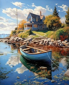 Mal etter nummer sommer i skjærgården 40,64x50,8 cm