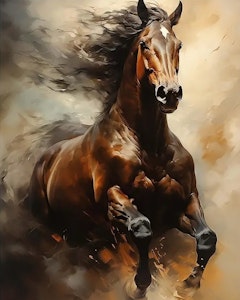 Mal etter nummer full galopp 40x50 cm