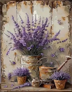 Mal etter nummer lavendel ca 40x50 cm