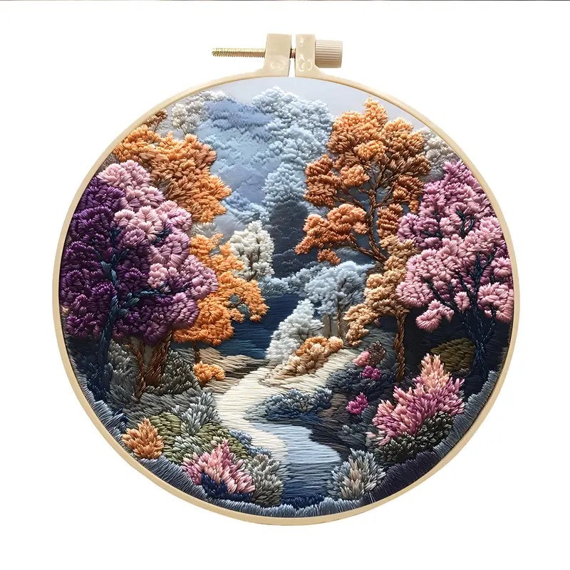 Broderi kit Langsting vår 20x20 med broderi-ring