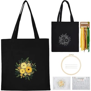 Broderi kit veske med blomster