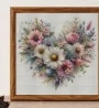 Broderi kit med perler 30x30 Blomsterhjerte