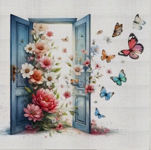 Broderi kit med perler 30x30 slipp sommeren ut