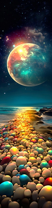 Lisensiert bilde ©Karen Landsmann Moonlight Path 40x160cm 120 farger