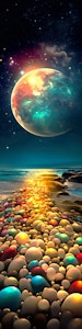 Lisensiert bilde ©Karen Landsmann Moonlight Path 40x160cm 120 farger