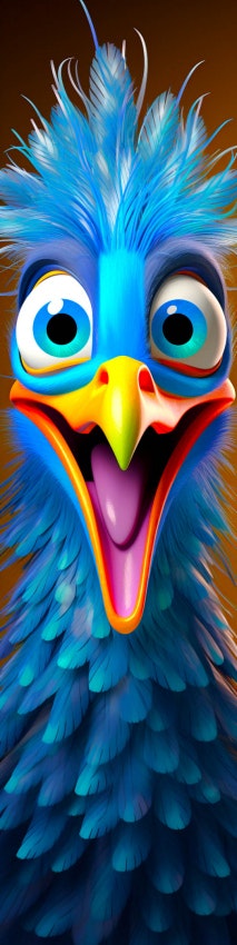 Lisensiert bilde ©Karen Landsmann crayzy bird 40x160 cm 69 farger