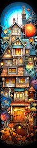 Lisensiert bilde ©Karen LandsmannThe whimsical houses 45x180cm 299 farger