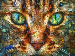 Katt nærbilde med krystallperler laget av Digitalpng4U