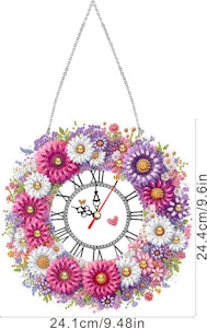 Rund Klokke med blomster