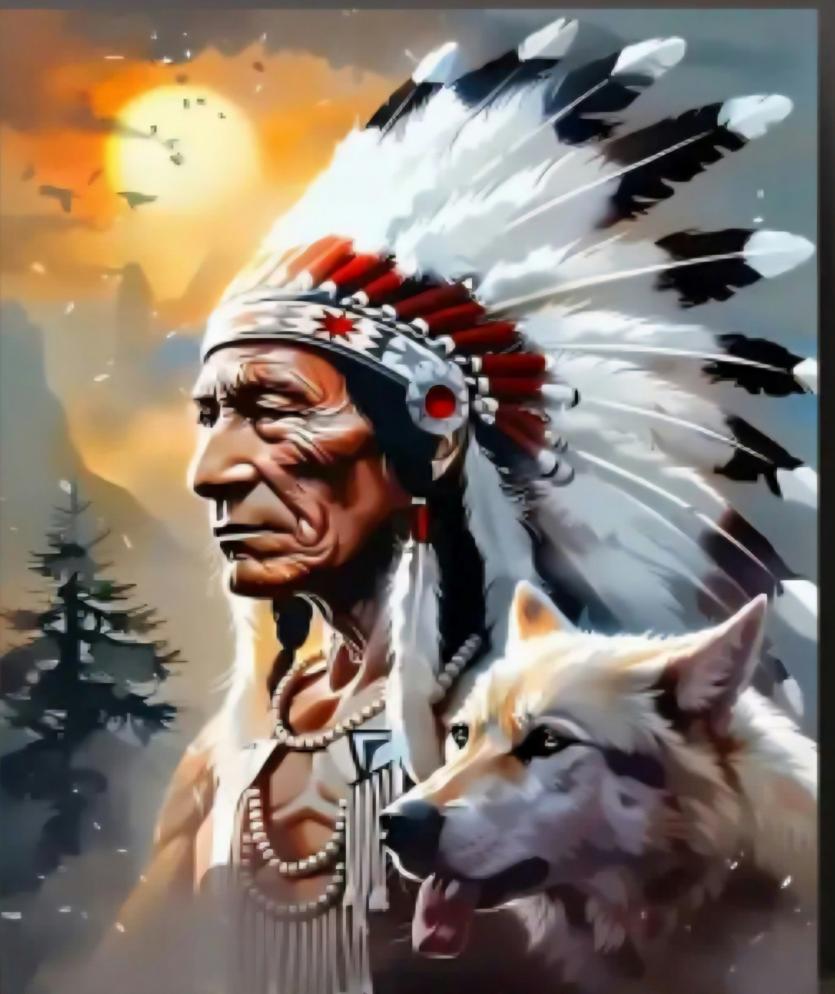 Mal etter nummer indianer 40,64x50,8 cm
