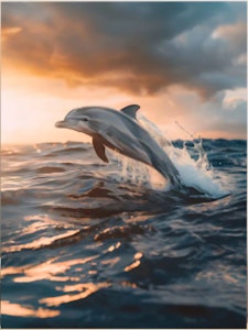 Mal etter nummer delfin 40,64x50,8 cm