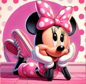 Mal etter nummer Minnie ca 40 x40 cm