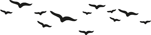 1485-Gummistämpel Flygande fåglar