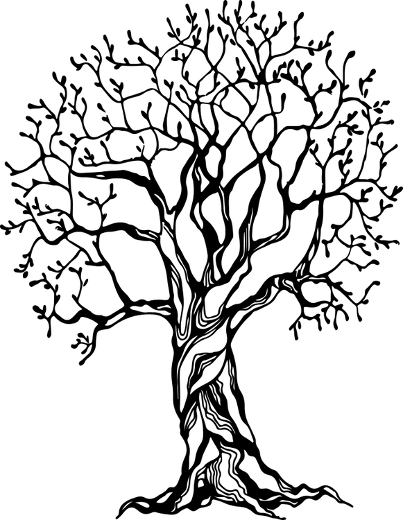 1461-Gummistämpel Stort Träd