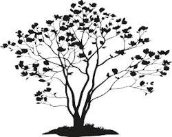 1532-Gummistämpel Minis mini magnoliträd
