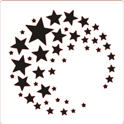 3222 - Stencil Lazerdesign stjärnor i ring